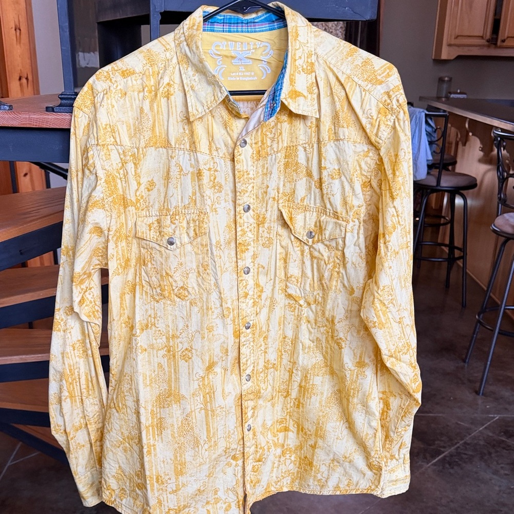 Men's Twenty X Yellow Western Shirt size Xl